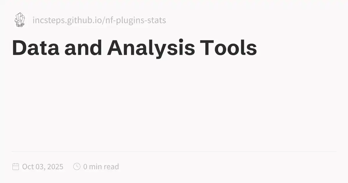 Data and Analysis Tools